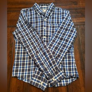 Abercrombie & Fitch Navy and White Plaid Shirt, Men’s S